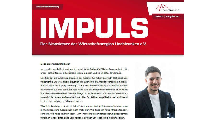 IMPULS Juli 2026 - Newsletter der Wirtschaftsregion Hochfranken e.V.