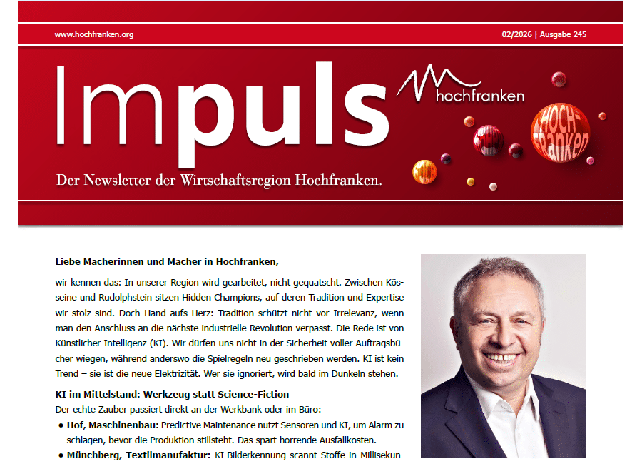 IMPULS Februar 2026 - Newsletter der Wirtschaftsregion Hochfranken e.V.