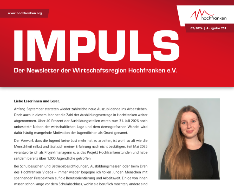 IMPULS September 2026 - Newsletter der Wirtschaftsregion Hochfranken e.V.
